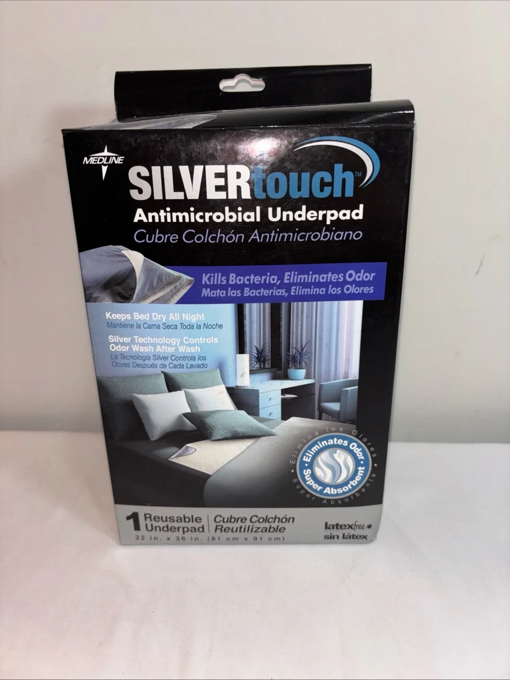Silver Jeans Silvertouch Antimicrobial Underpad - Black Box with Blue Accents